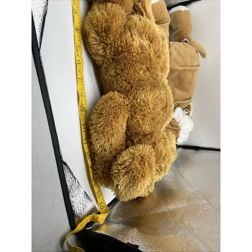 Ty Pluffies Lot 2 Plush Dog Toys Shaggy Tan Puppy and Brown White Bulldog 2004